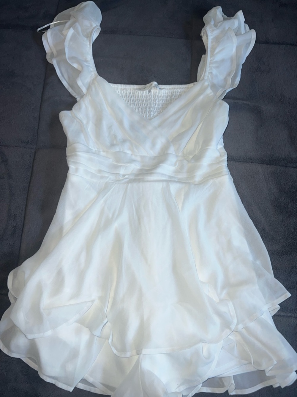 Altar'd State White Ruffled Chiffon Party Dress/Romper - Picture 3 of 5